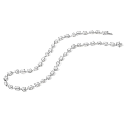 Mixed-Cut Diamond Bezel Necklace