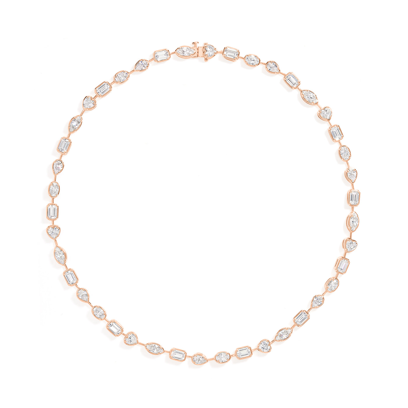 Mixed-Cut Diamond Bezel Necklace
