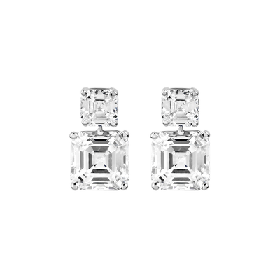Asscher Cut Diamond Drop Earrings