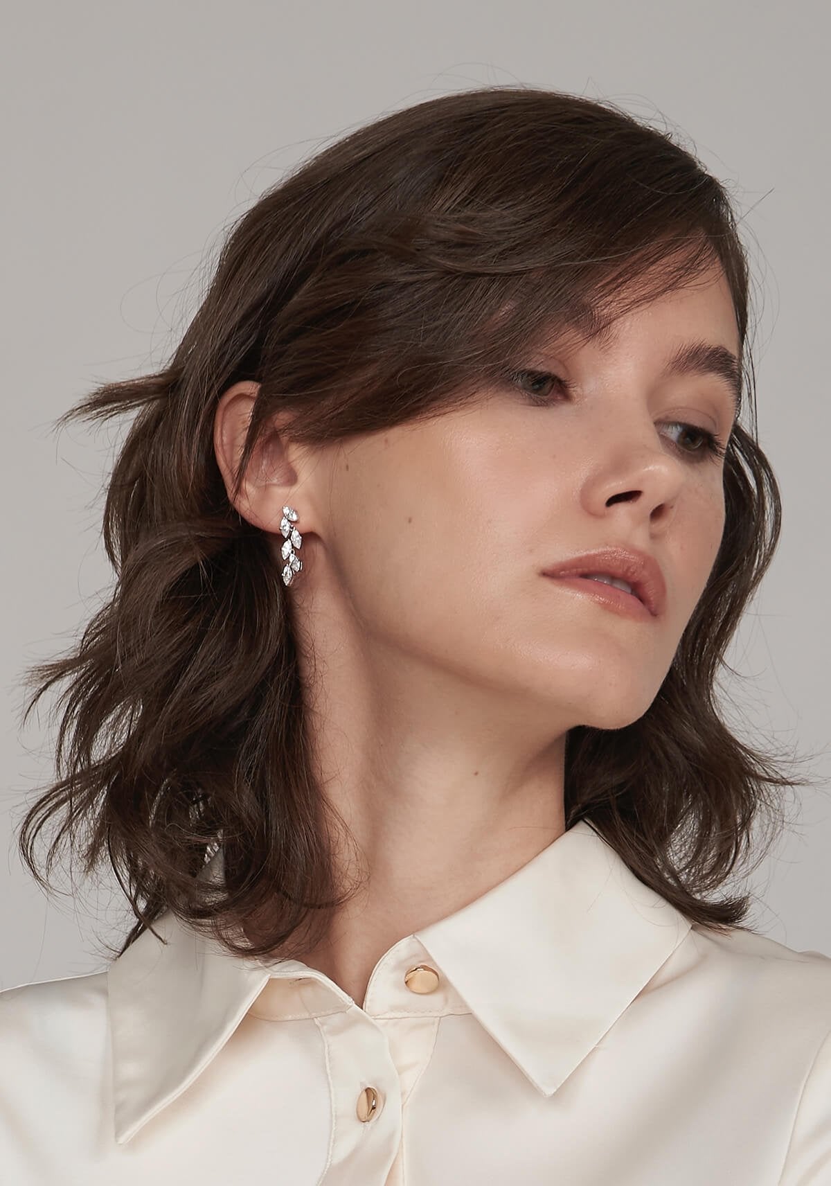 Marquise Diamond Leaf Earrings
