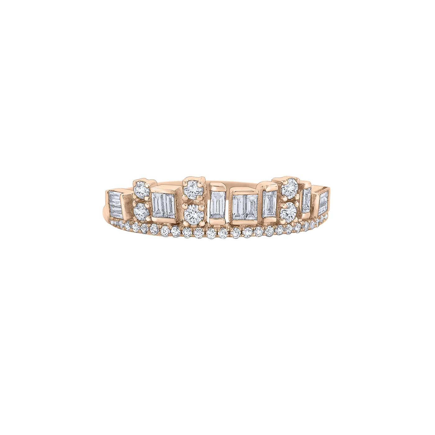 Diamond Baguette and Round Skyline Band
