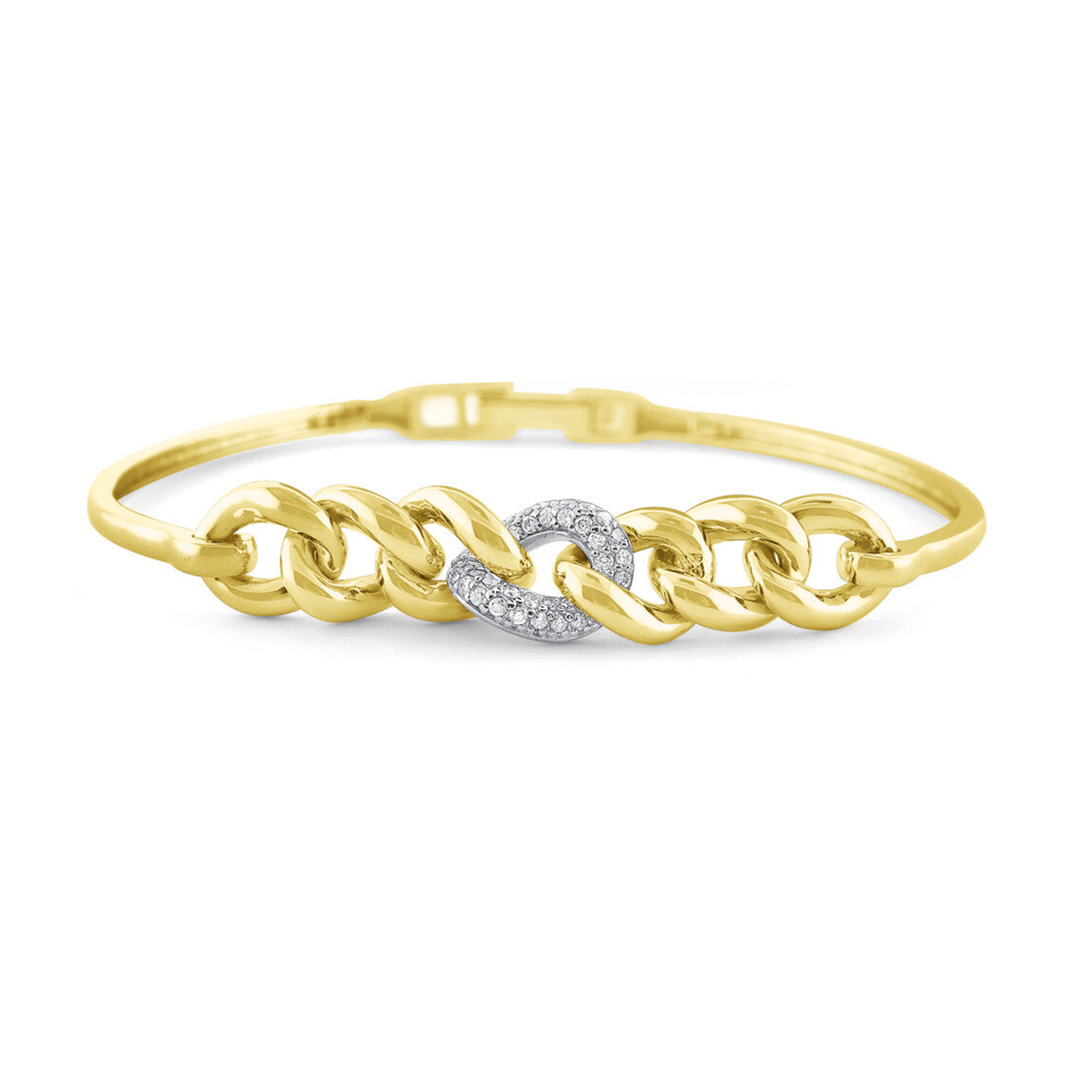 Gold Diamond Chain Link Flex Bracelet