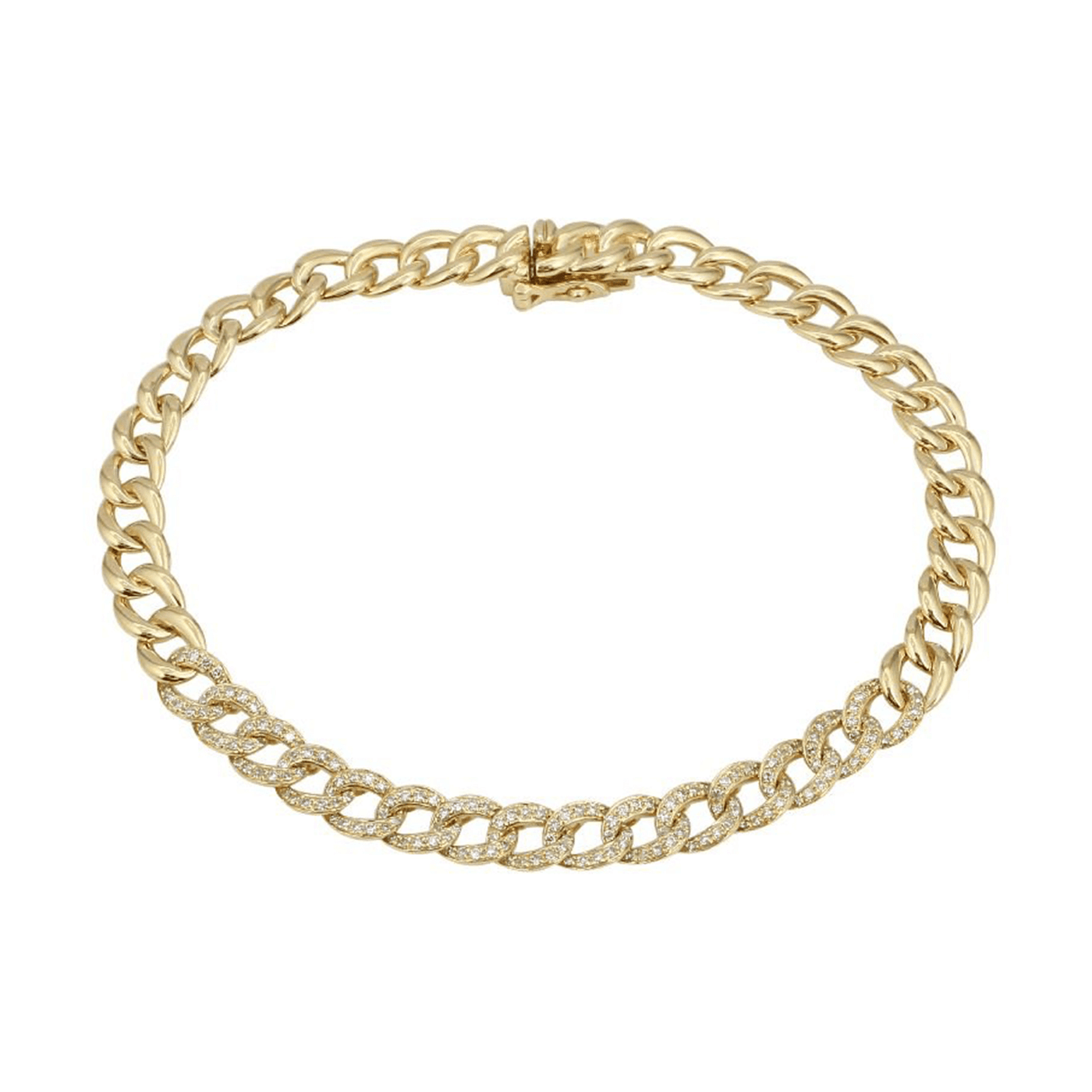 Gold Diamond Cuban Link Bracelet