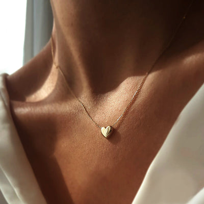 Puffy Gold Heart Necklace