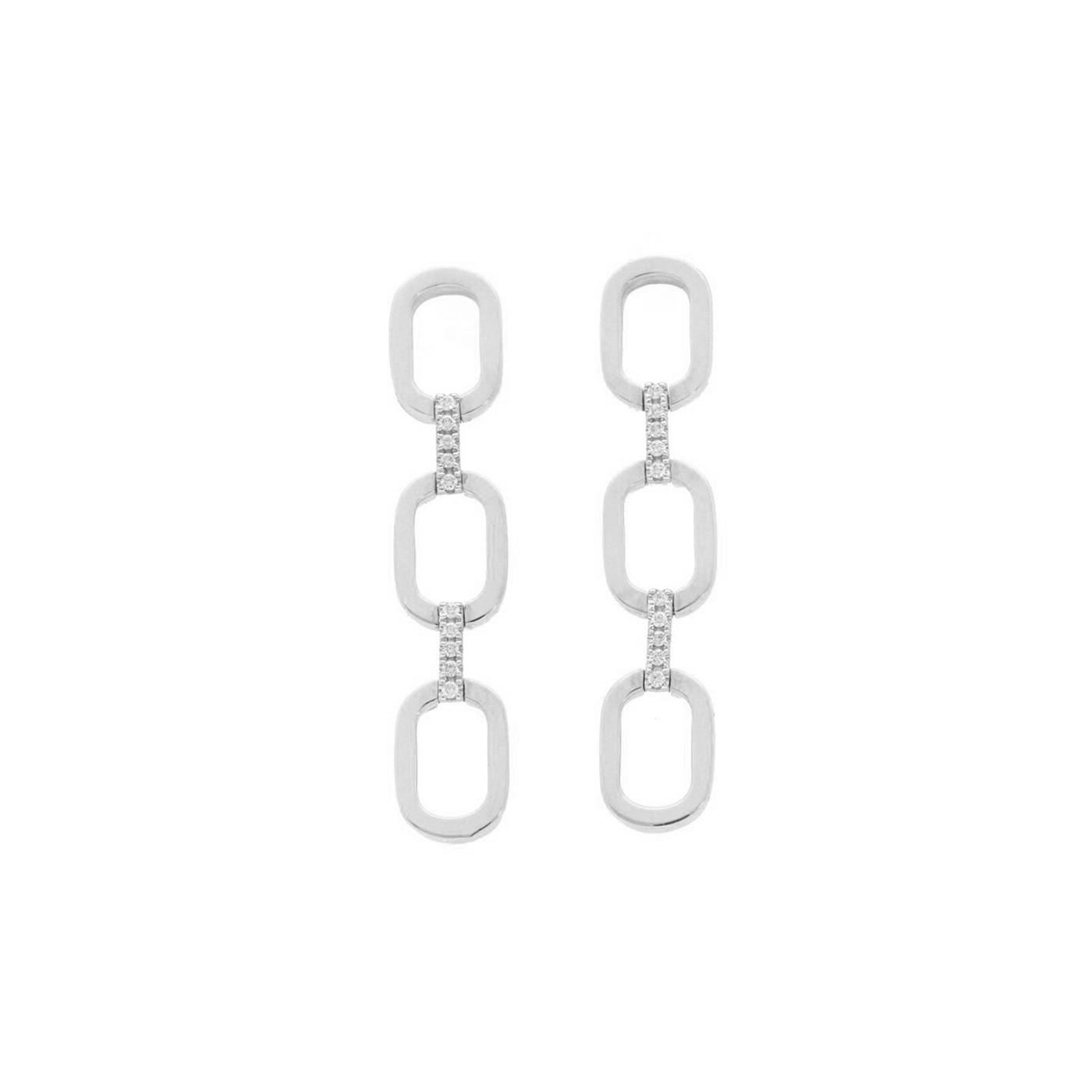 Pavé Diamond Link Drop Earrings