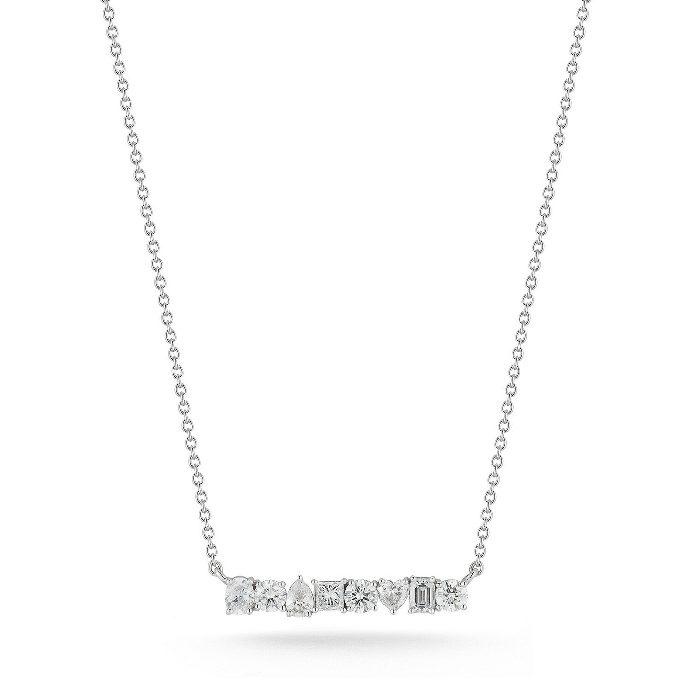 Mixed Shape Diamond Bar Necklace