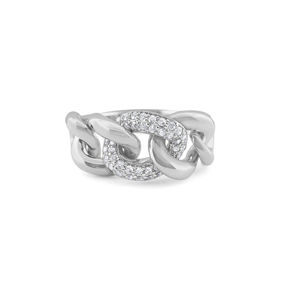 Gold Diamond Cable Link Ring