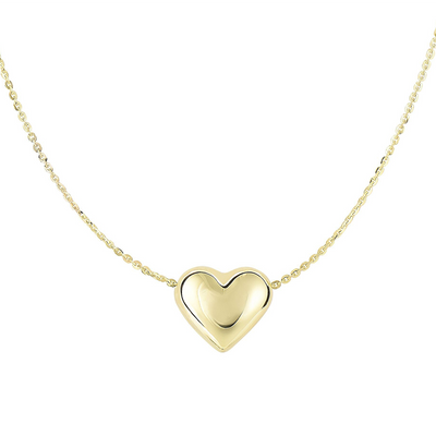 Puffy Gold Heart Necklace