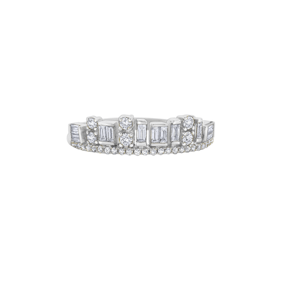 Diamond Baguette and Round Skyline Band