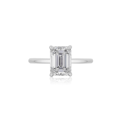 Thin Claw Prong Emerald Cut Ring