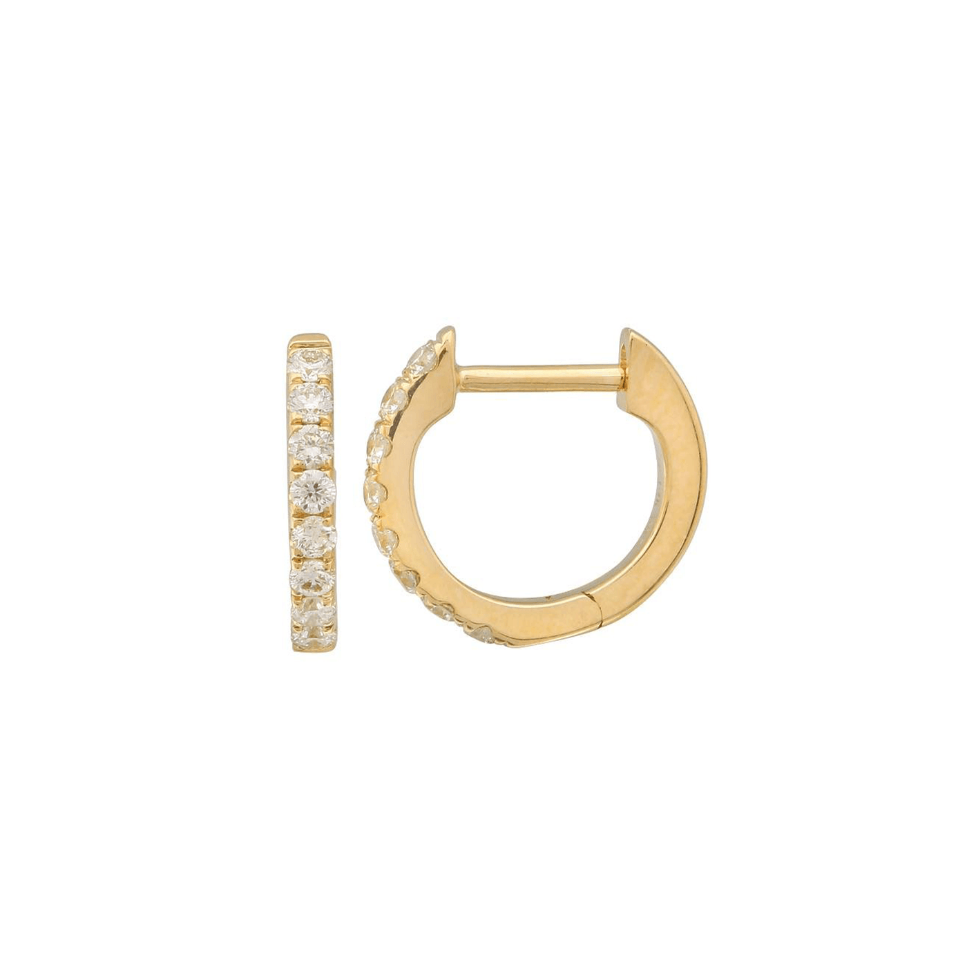 Mini Gold Diamond Huggie Earrings
