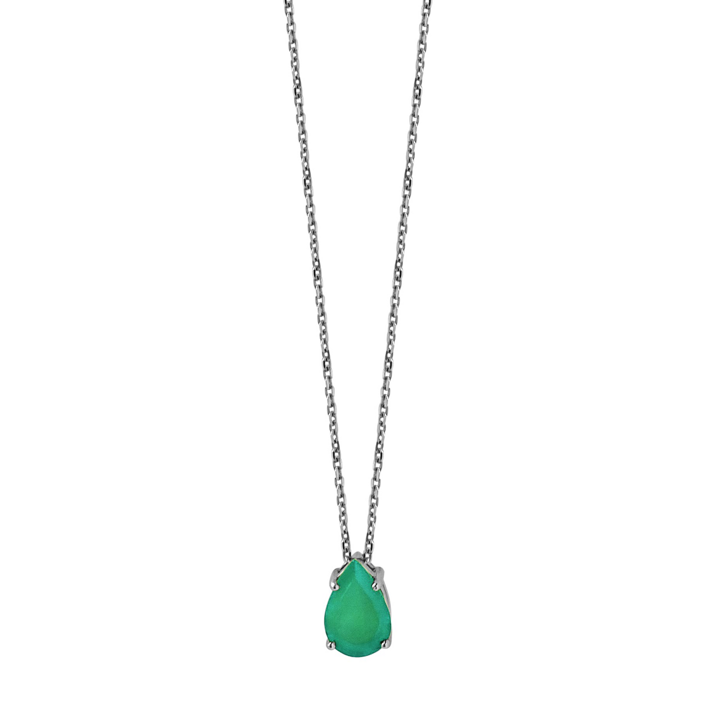 Colombian Green Emerald Pear Necklace