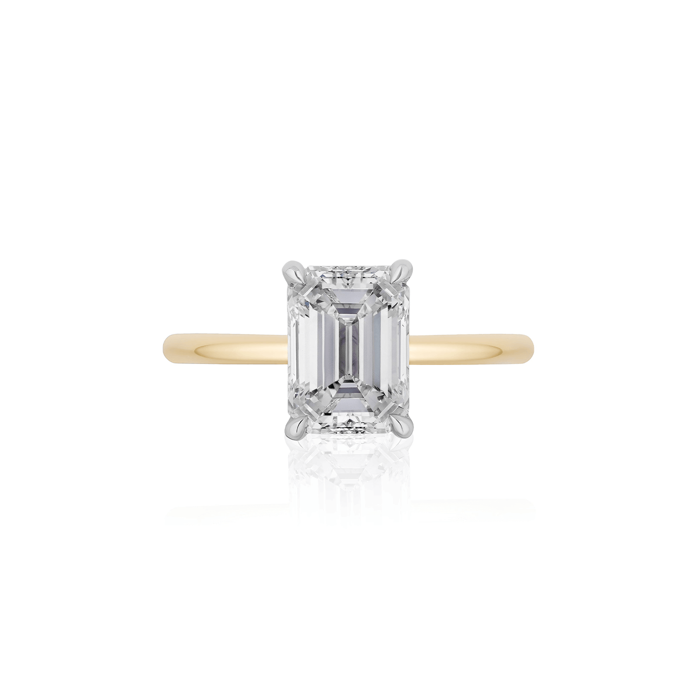 Thin Claw Prong Emerald Cut Ring