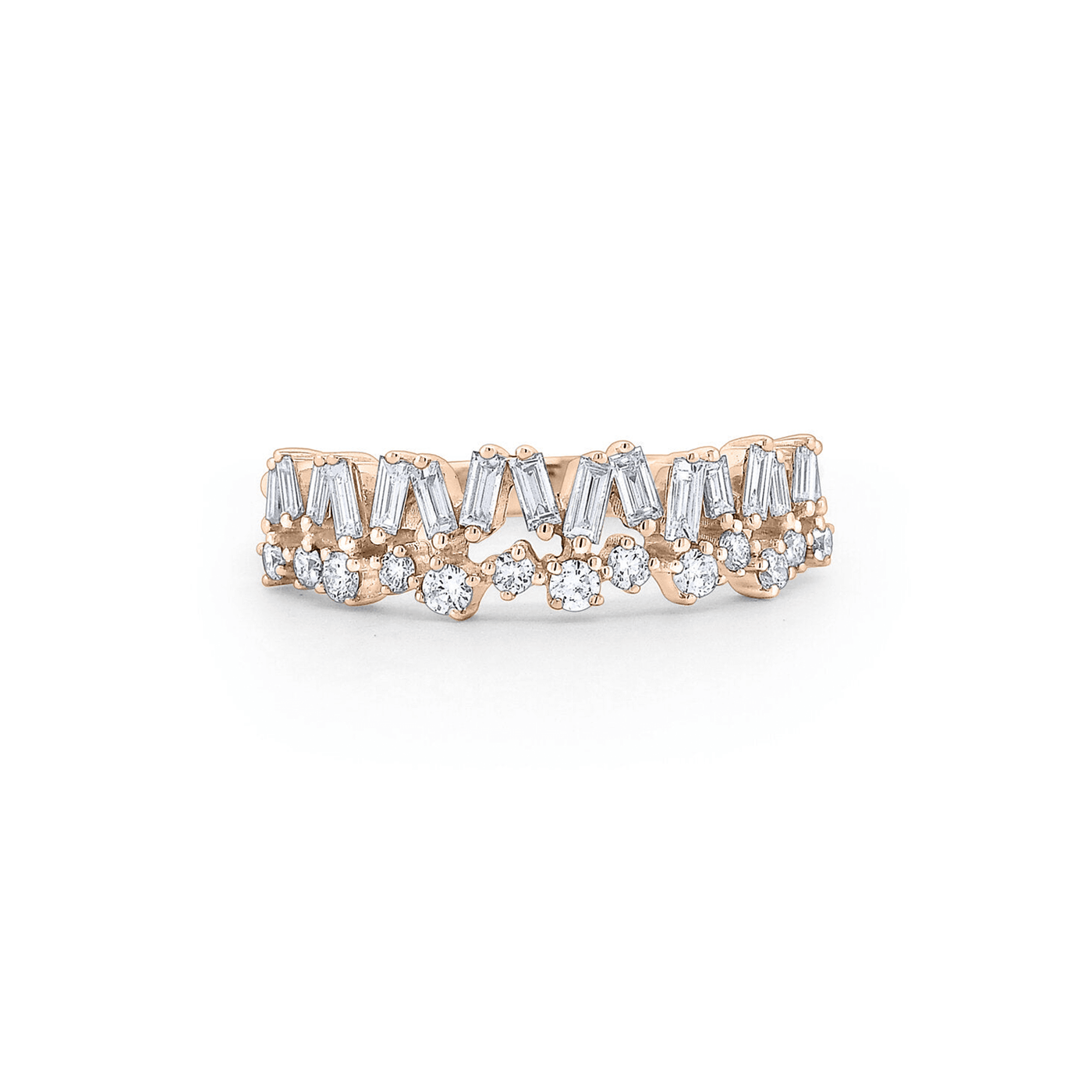 Diamond Baguette and Round Mosaic Ring