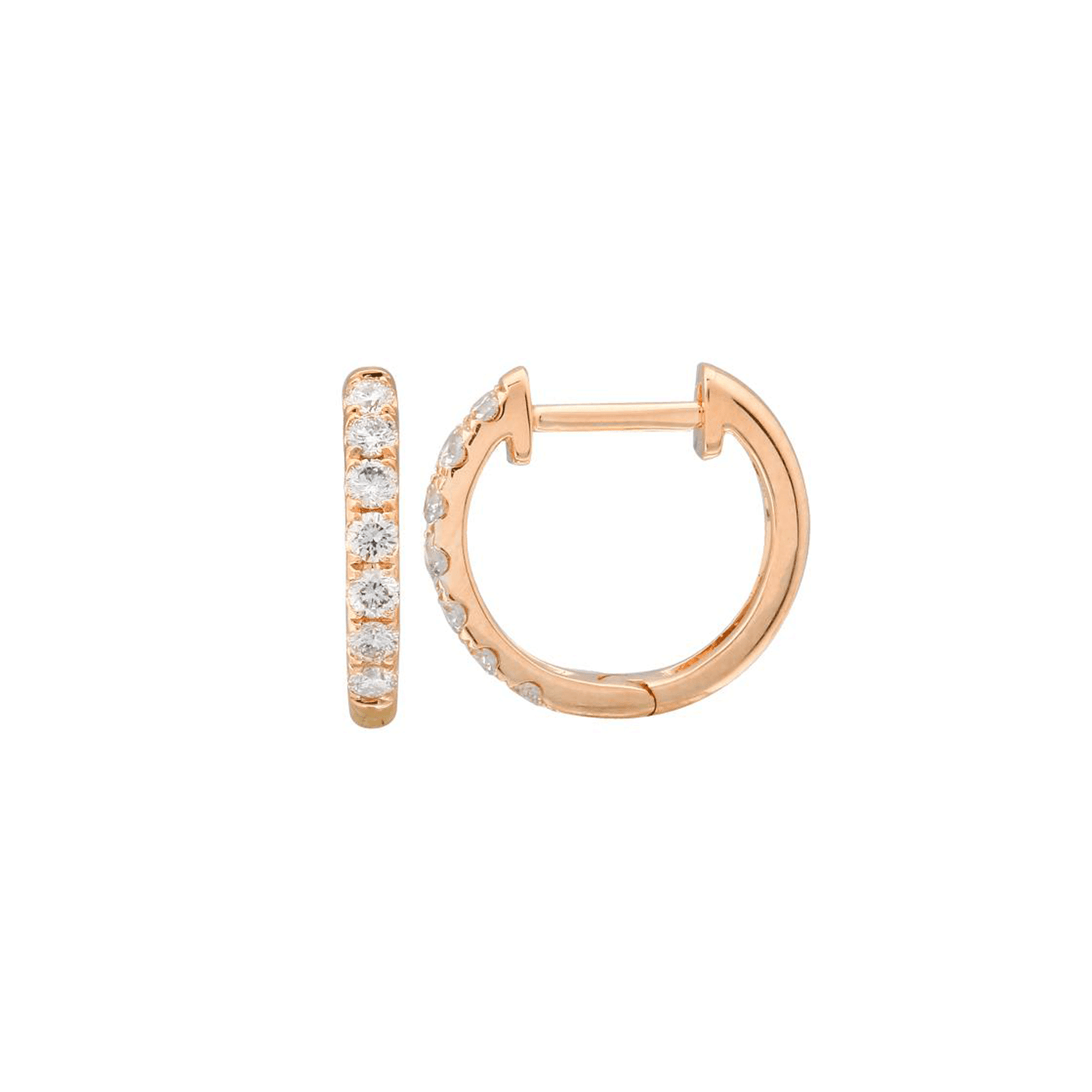 Large Gold Diamond Huggie earrings