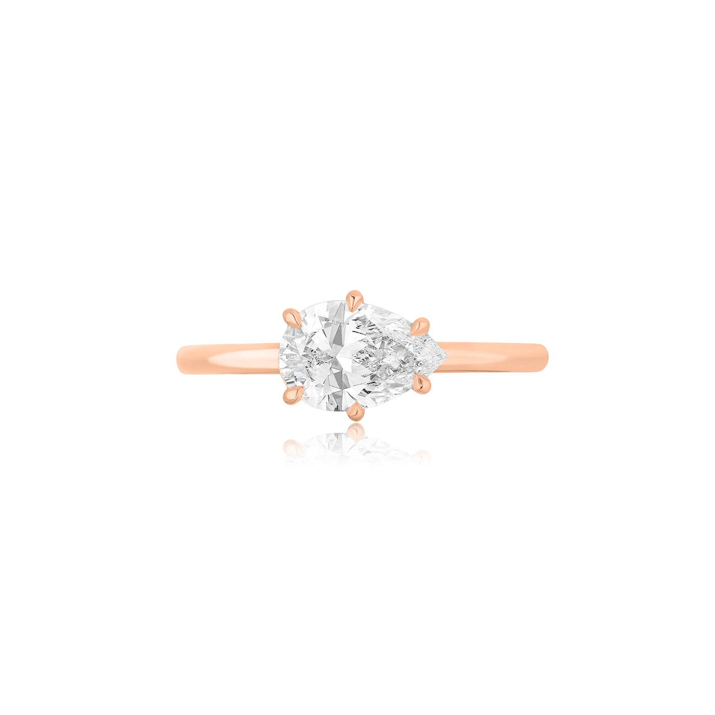 East-West Pear Diamond Engagement Ring