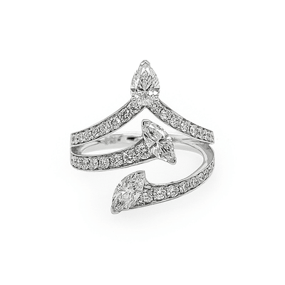 Marquise & Pear Crown Diamond Ring