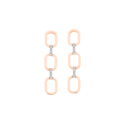 Pavé Diamond Link Drop Earrings