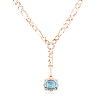 Detachable Colored Stone Drop Necklace