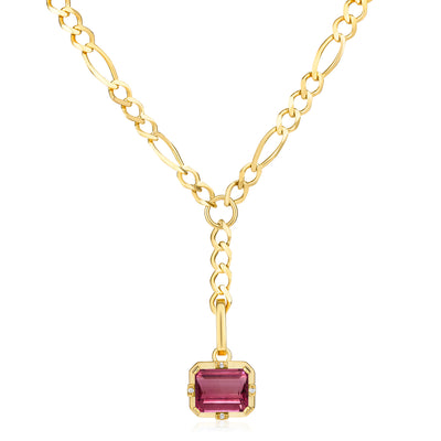 Detachable Colored Stone Drop Necklace