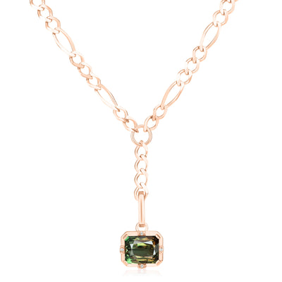 Detachable Colored Stone Drop Necklace