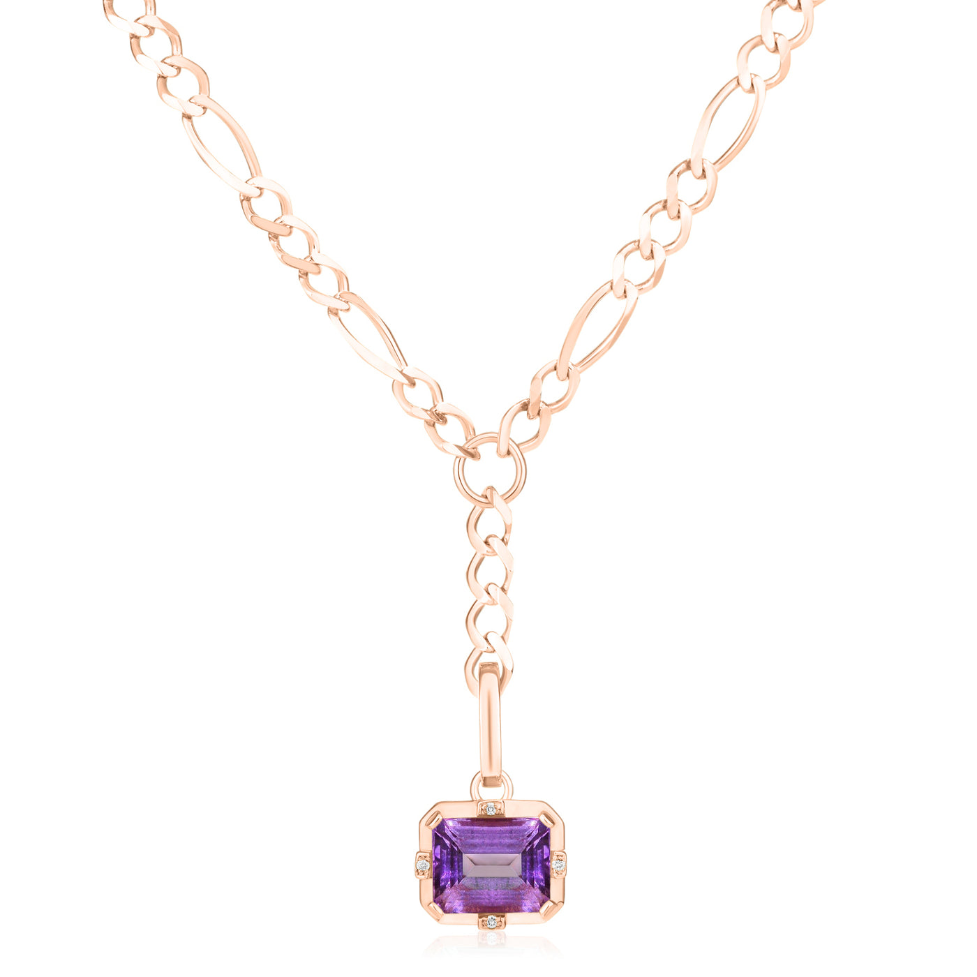 Detachable Colored Stone Drop Necklace