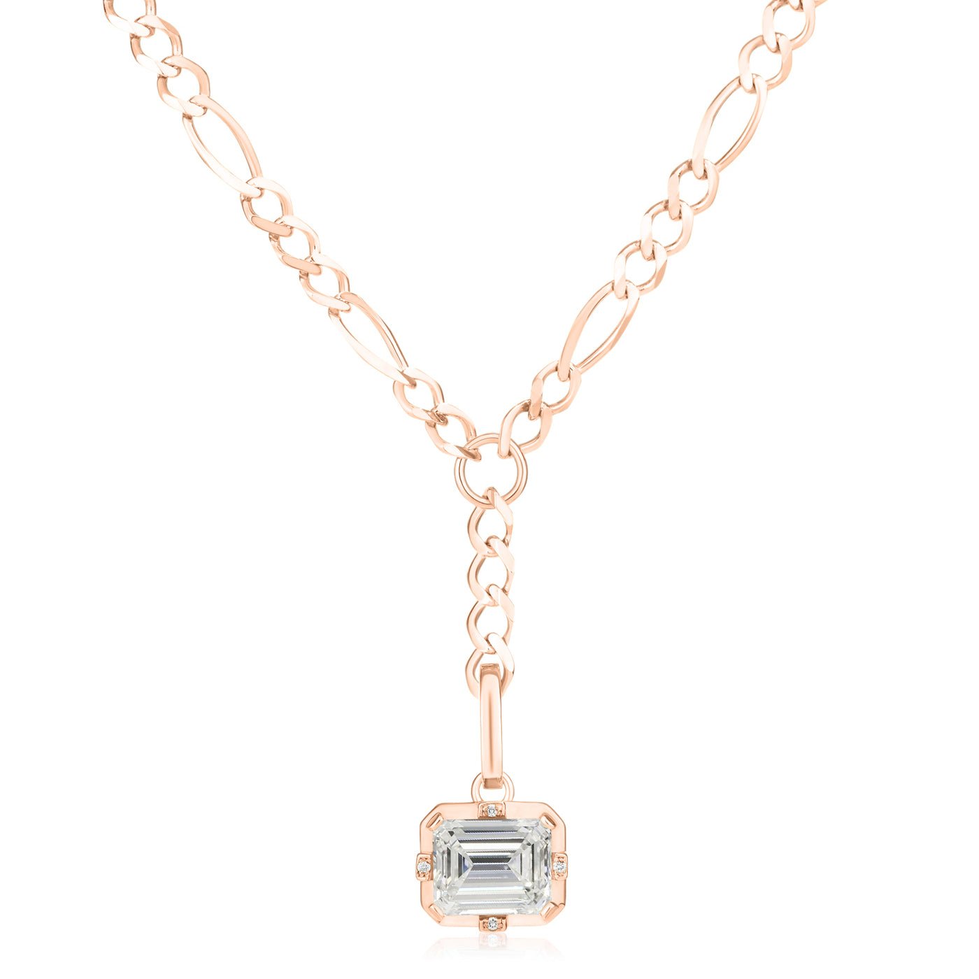 Detachable Colored Stone Drop Necklace