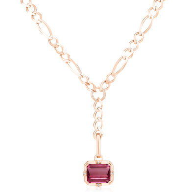 Detachable Colored Stone Drop Necklace