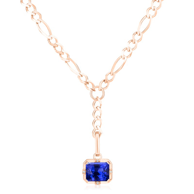 Detachable Colored Stone Drop Necklace