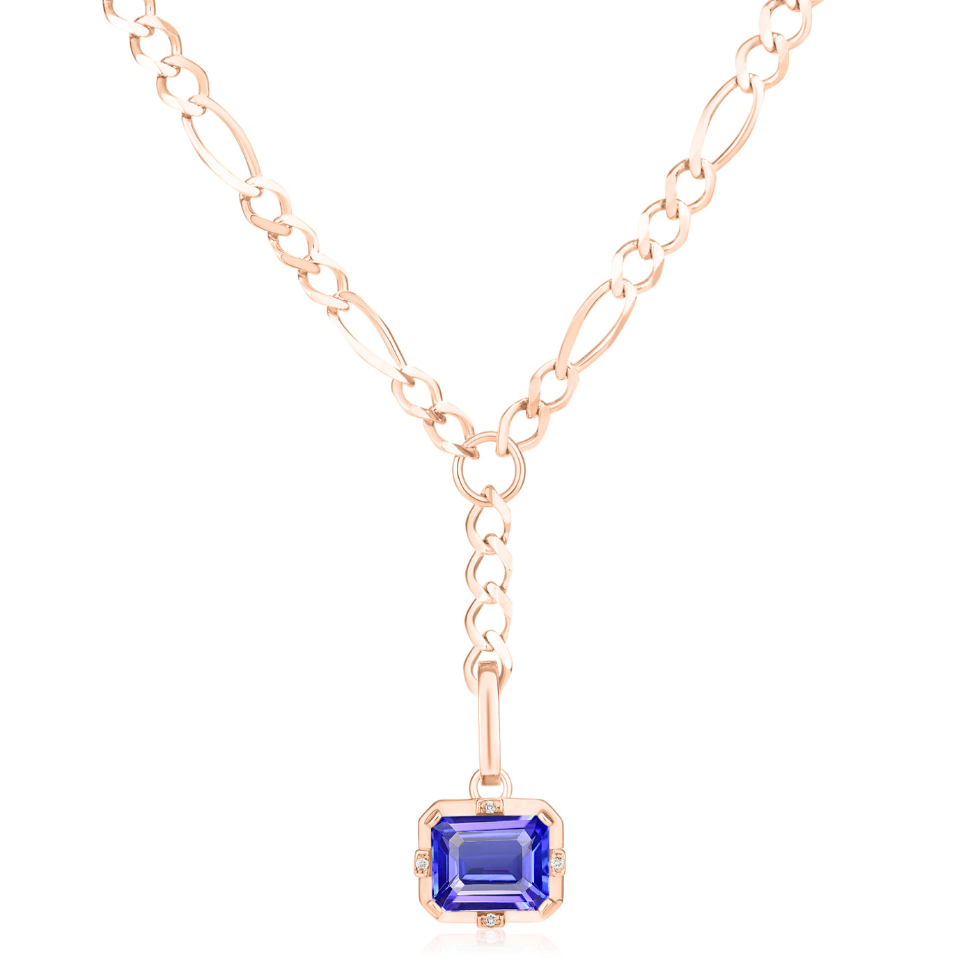 Detachable Colored Stone Drop Necklace