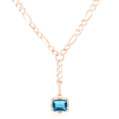 Detachable Colored Stone Drop Necklace