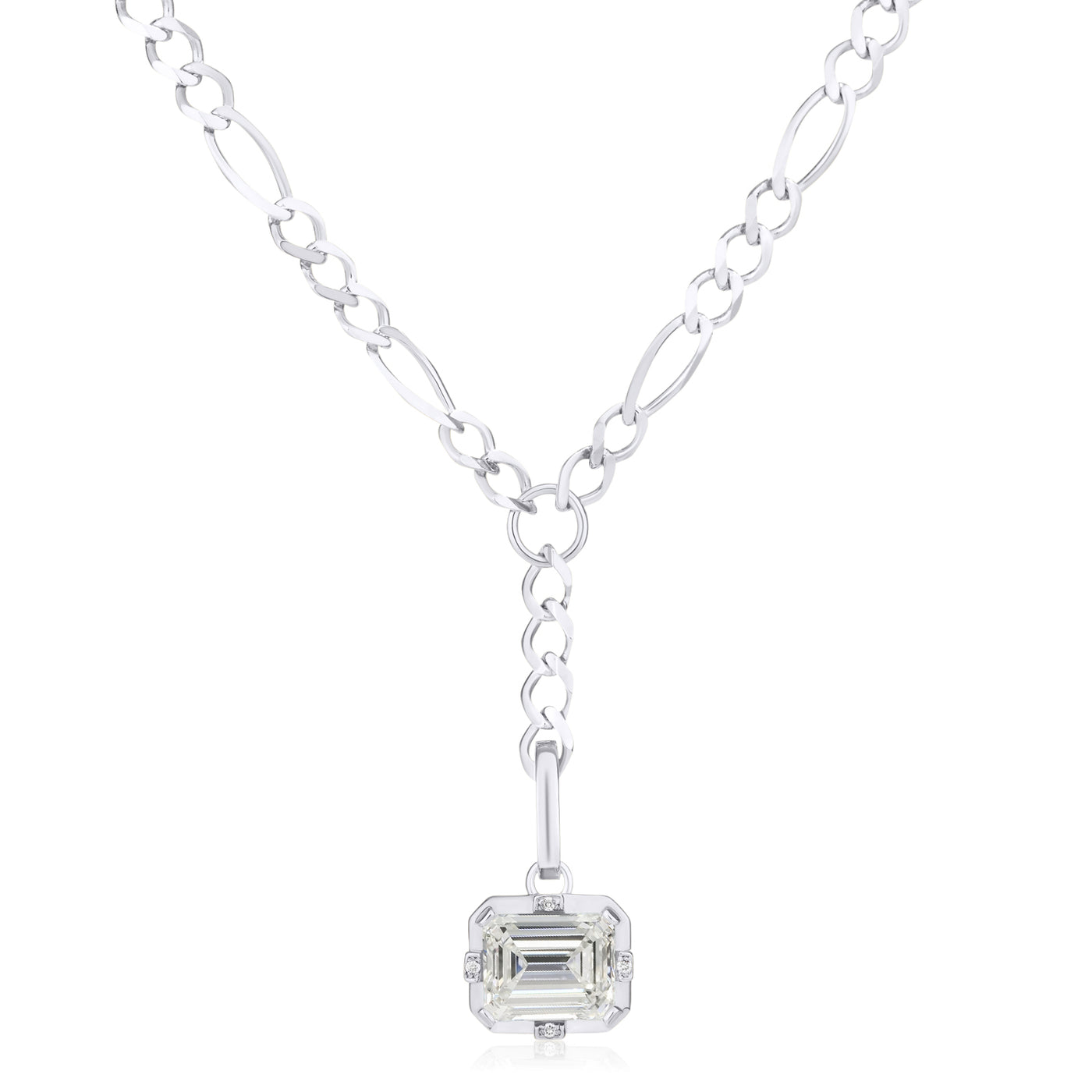 Detachable Colored Stone Drop Necklace