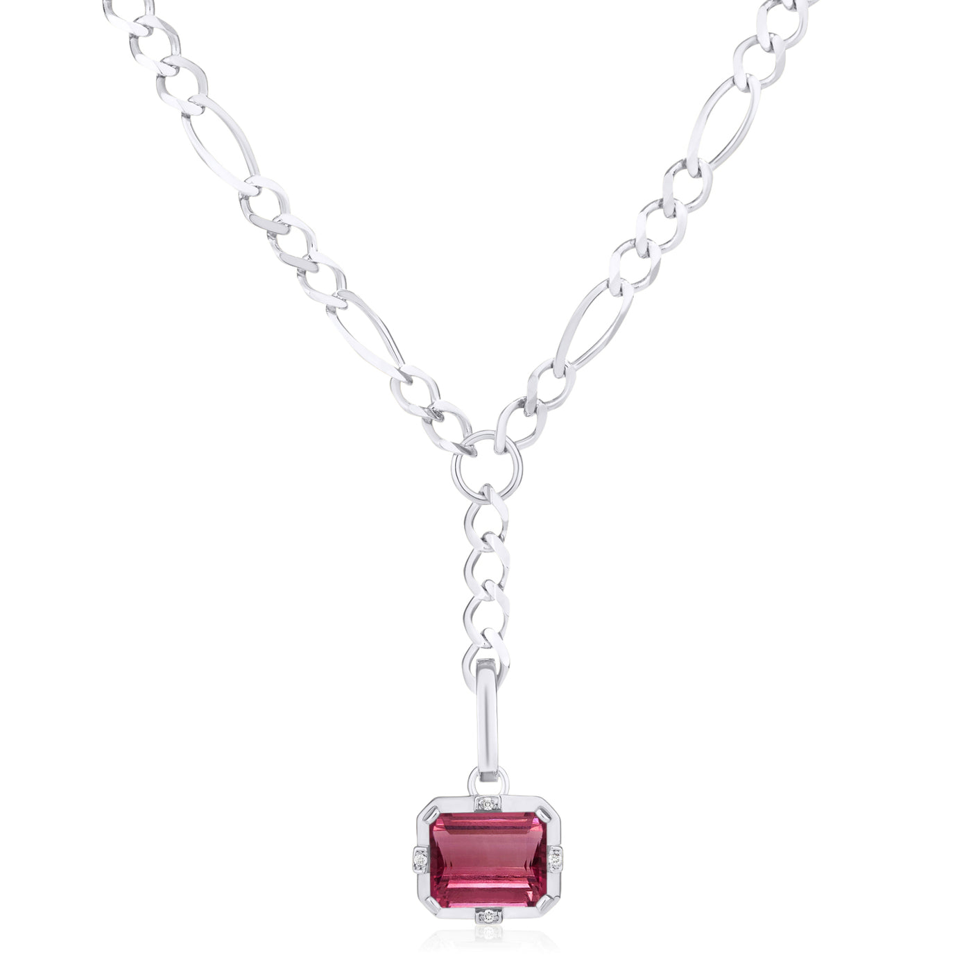 Detachable Colored Stone Drop Necklace