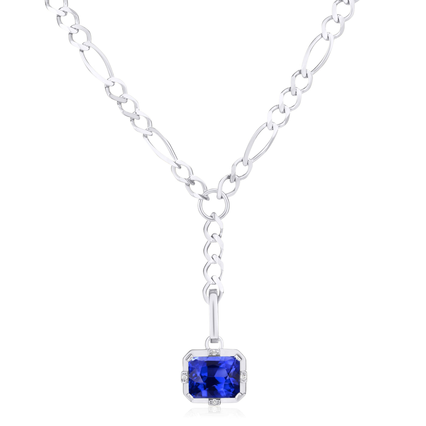 Detachable Colored Stone Drop Necklace