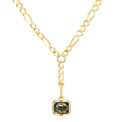 Detachable Colored Stone Drop Necklace