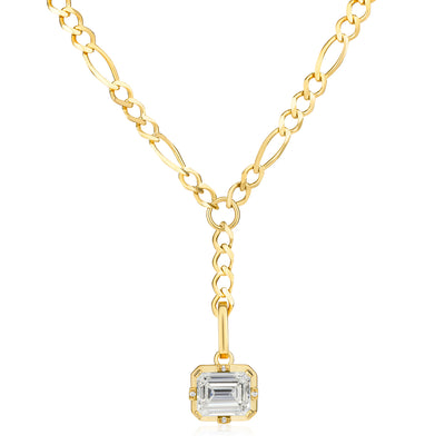 Detachable Colored Stone Drop Necklace