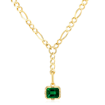 Detachable Colored Stone Drop Necklace