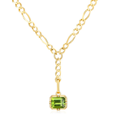 Detachable Colored Stone Drop Necklace