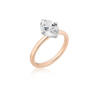 North-South Prong Oval Solitaire Setting