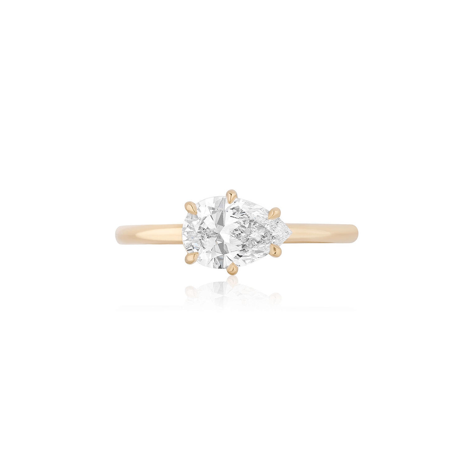 East-West Pear Diamond Engagement Ring – JNAMDAR